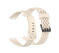 Muovrto Pack of 2 Waterproof Silicone Sport Strap compatible with Huawei Band 11/11 Pro, Swim-Friendly Replacement Wristband, Breathable Quick Release Band with Adjustable Buckle (Ivory white)