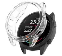 Muovrto Protective Case for Garmin Forerunner 165/165 Music, TPU Soft Slim Hollow-Out Soft Frame Cover, Shockproof Bumper,Protects Your Watch from Scratches and External Shocks (White)