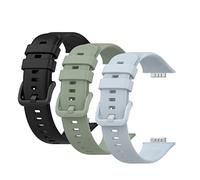 Muovrto Replacement Strap for Huawei Watch Fit 2, Silicone Watch Strap Sport Band, Black+Light Green+Light Blue