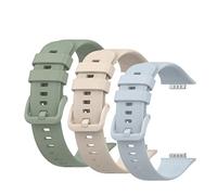 Muovrto Replacement Strap for Huawei Watch Fit 2, Silicone Watch Strap Sport Band, Standard Design, Comfortable, Light Green+Ivory+Light Blue, 24.9mm Width, Length: 120.8mm + 88.9mm