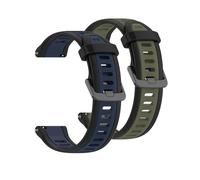 Muovrto Watch Strap for Garmin Venu/Venu 2 Plus/Venu Sq 2, 20mm Silicone Replacement Watchband compatible with Garmin Forerunner 570 42mm (Black Green/Black Blue)