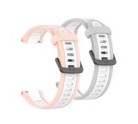 Muovrto Watch Strap for Garmin Venu/Venu 2 Plus/Venu Sq 2, 20mm Silicone Replacement Watchband compatible with Garmin Forerunner 570 42mm (Pink white/Grey white)