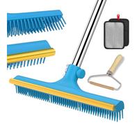 mupapi Carpet Rake for Pet Hair Removal, Reusable Pet Hair Remover Broom, 60'' Adjustable Long Handle Dog and Cat Hair Remover Tool Set of 3, Lint Remover Scraper for Carpets, Rugs, Mats, Couch, Car
