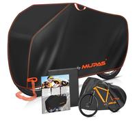 MUPAS Bicycle Cover, 210D Oxford Fabric, Weatherproof, 200 x 110 x 70 cm, Black, Waterproof, Tear-Resistant, Dustproof, With Lock Guide