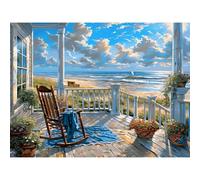Mupmod Landscape Paint by Numbers Kit for Adults Beginners, Beach Adult Paint by Numbers on Canvas, Acrylic Paint Crafts for Home Decor (12x16inch)