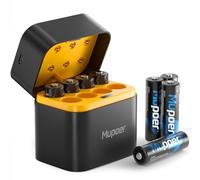 Mupoer AA Rechargeable Batteries with Charger, AA Rechargeable Batteries 3000 mWh, 1.5 V High Capacity Lithium Battery, Pack of 8 AA Batteries, Double A Batteries with Quick Charge, 2500 Cycles of