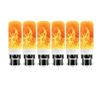 MUPOO LED Flame Effect Light Bulb,E27/E14/E12/B22 5W Flickering Light Bulbs,3 Modes Candelabra Candle Fire Light Blubs,for Christmas Home Garden Party Decoration (6PCS B22)