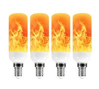 MUPOO LED Flame Effect Light Bulb,E27/E14/E12/B22 5W Flickering Light Bulbs,3 Modes Candelabra Candle Fire Light Blubs,for Christmas Home Garden Party Decoration (4PCS E12)