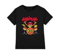 Muppets Disney The Animal Drums Kids T-Shirt, Black, 3-4Y