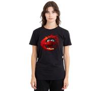 Muppets Disney The Animal Face Ladies T-Shirt, Black, Large