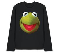 Muppets Disney The Kermit Face Unisex Long Sleeve T-Shirt, Black, X-Large
