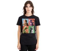 Muppets Disney The Kermit The Frog Poses Ladies T-Shirt, Black, Medium