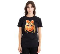 Muppets Disney The Miss Piggy Face Ladies T-Shirt, Black, Medium
