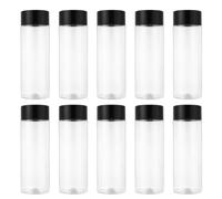 muqeu 10Pcs 400Ml/13.5Oz Plastic Juice Bottle Transparent Coarse Cereals Storage Container Beverage Bottle Easy Install