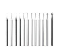 muqeu 12 Pcs Cylinder-Cone Shape Carving Burr Sets, 3/32 Inch Shank Jewelry Making Stone Setting Burs for Lapidary Easy Install