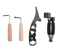 muqeu 1Set Guitar String Stretcher Hexagon Metal Wrench Multifunctional Guitar String Winder Guitar Adjustment Tool Set