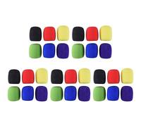 muqeu 30 Pack Thick Handheld Stage Microphone Windscreen Foam Cover Karaoke DJ (12 Color)
