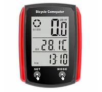 muqeu Bicycle Computer Bike Computer Waterproof Speedometer Odometer Cycling Stopwatch Bicycle Accessories Black+Red
