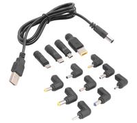 muqeu USB To DC Power Cable Universal USB To DC Jack Charging Cable Power Cord with 13 Interchangeable Plug Connectors Adapter