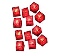 muqeu Waterproof LED Ice-Cube Flashing Glow in the Dark Light Up for Bar Club Drinking Party Decoration Plastic Ice-Cube C 12PCS