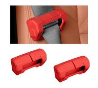 MUQIDA 2PCS Car Seat Belt Buckle Covers, Anti-Scratch Silicone Auto Seatbelt Buckle Protector, Universal Safety Belt Clip Cover Secure Buckle Guard Fits Most Vehicles, Car Accessories (Red)