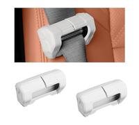 MUQIDA 2PCS Car Seat Belt Buckle Covers, Anti-Scratch Silicone Auto Seatbelt Buckle Protector, Universal Safety Belt Clip Cover Secure Buckle Guard Fits Most Vehicles, Car Accessories (White)