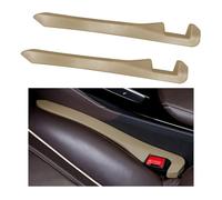 MUQIDA 2PCS Car Seat Gap Filler, Leather Crevice Blocker Stop Things from Dropping, Soft Foam Gap Plug Between Seats Console for Sedan Truck SUV, Universal Car Accessories (Beige)