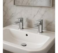 Mura Chrome Basin Taps (Pair) Hot and Cold | Polished Chrome Finish | Hot and Cold | Basin Taps |