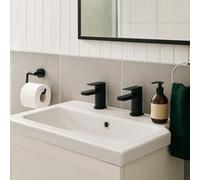 Mura Matt Black Basin Taps (Pair) Hot and Cold
