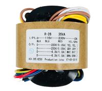 MURABE 1PC 35W Sec Voltage 220V x2 + 6.3V x2 R-Core Transformer for TUBE preamp DAC amp diy