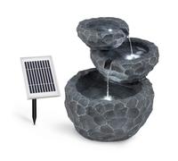 Garden Fountain Bird Bath 3 Tier Cascade Solar Powered Outdoor Water Pump LED