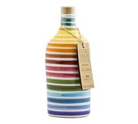 Frantoio Muraglia, Rainbow Ceramic Jar with Extra Virgin Olive Oil 500ml, Intense Fruity Essence, Created and Hand-Decorated by Our Puglian Artisans