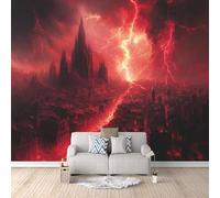 Mural 3D Modern Cloud Lightning, 3D Wall Paper for Living Room Doomsday World 300X210Cm Mural Decorative Photomurals Kids Room Bedroom Living Room Coverage
