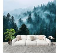 Mural 3D Panoramic Photo Wallpaper Jungle Shrouded in Mist Art Print Wall Mural Non-Woven Murals 350x256cm White for Bedrooms Living Room Modern Design Poster Picture