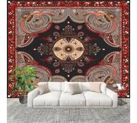 Mural 3D Panoramic Photo Wallpaper Paisley Pattern Art Print Wall Mural Non-Woven Murals 250x175cm Black for Bedrooms Living Room Modern Design Poster Picture