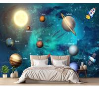 Mural 3D Wallpaper Blue Planet Universe 200x140cm Custom Murals Wallpapers for Living Room Bedroom -ZXCHEE-MZ01883