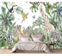 Mural 3D Wallpaper Jungle Animals and Plants 200x140cm Custom Murals Wallpapers for Living Room Bedroom -ZXCHEE-MZ07292
