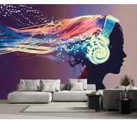 Mural 3D Wallpaper Minimalist Music Girl 200x140cm Custom Murals Wallpapers for Living Room Bedroom -ZXCHEE-MZ05024