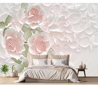 Mural 3D Wallpaper Pink Floral Relief Effect 350x250cm Custom Murals Wallpapers for Living Room Bedroom -ZXCHEE-MZ07170