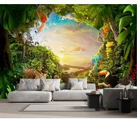Mural 3D Wallpaper Tropical Jungle Animals 250x175cm Custom Murals Wallpapers for Living Room Bedroom -ZXCHEE-MZ04764