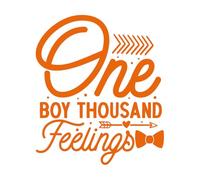 Mural and Wall Vinyl Decal A boy with a Thousand Feelings with Hand Drawn Lettering Texture 41x48cm Removable Without Leaving Glue Orange