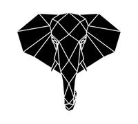 Mural and Wall Vinyl Decal Abstract Geometric Head Elephant African Animal 54x57.8cm Do not Damage the wall Surface Large Black