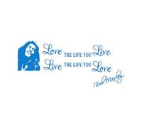 Mural and Wall Vinyl Decal Art Love Your Life Live Bob Marley Quotes 63x143.9cm Waterproof Extra Large Blue