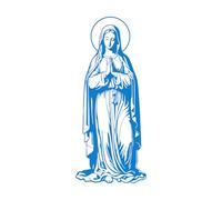 Mural and Wall Vinyl Decal Blessed Virgin Mary Praying 50.4x118.3cm Glass Stickers Blue