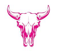 Mural and Wall Vinyl Decal Bull Skull Mexican Animal Head Meat Steak Restaurant Logo 54x55.8cm Multi Color Selection Rosered