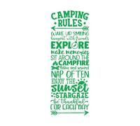 Mural and Wall Vinyl Decal Camping Rules Camp Quotes Adventures Phrase 42x113.5cm Multi Color Selection Green