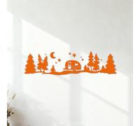 Mural and Wall Vinyl Decal Camping Rv Starry Sky Forest Mountain Vehicle 4X4 Off Road Travel Camping Rv Star Moon Tree Rv SUV 40x155.2cm Tattoo Culture Orange