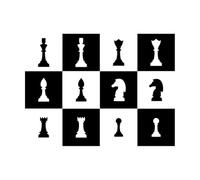 Mural and Wall Vinyl Decal Chessmen Chess Game Club Chessboard 54x72.2cm Self Adhesive Large Black