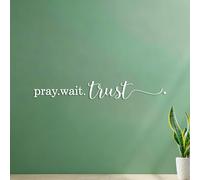 Mural and Wall Vinyl Decal Christian Bible Verses Prayer Waiting Trust in Jesus Religion Prayer Christian Life 15.6x114.7cm Removable Without Leaving Glue White