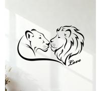 Mural and Wall Vinyl Decal Couple African Animals Lioness Leo Love 35x57.4cm Self Adhesive Black